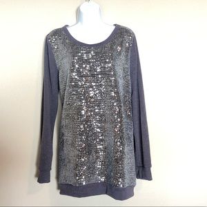 Gray sequin sweatshirt